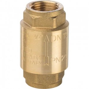 Клапан обратный латунный  пружинный Ду65 Ру10 м/м  (шток пластик)